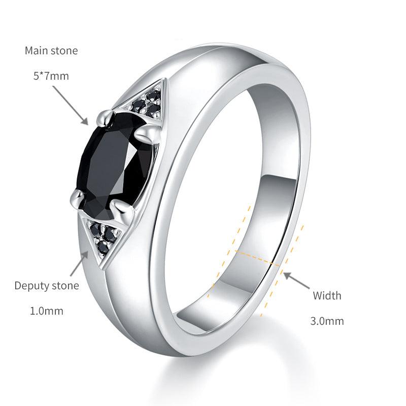 1 Carat Black Moissanite Eye of Horus Style Ring