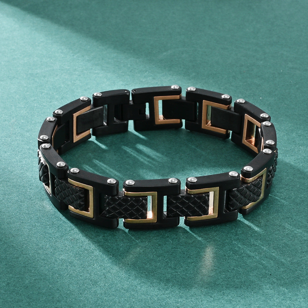 Engravable Mens Bracelets Stainless Steel 8.6 Inches