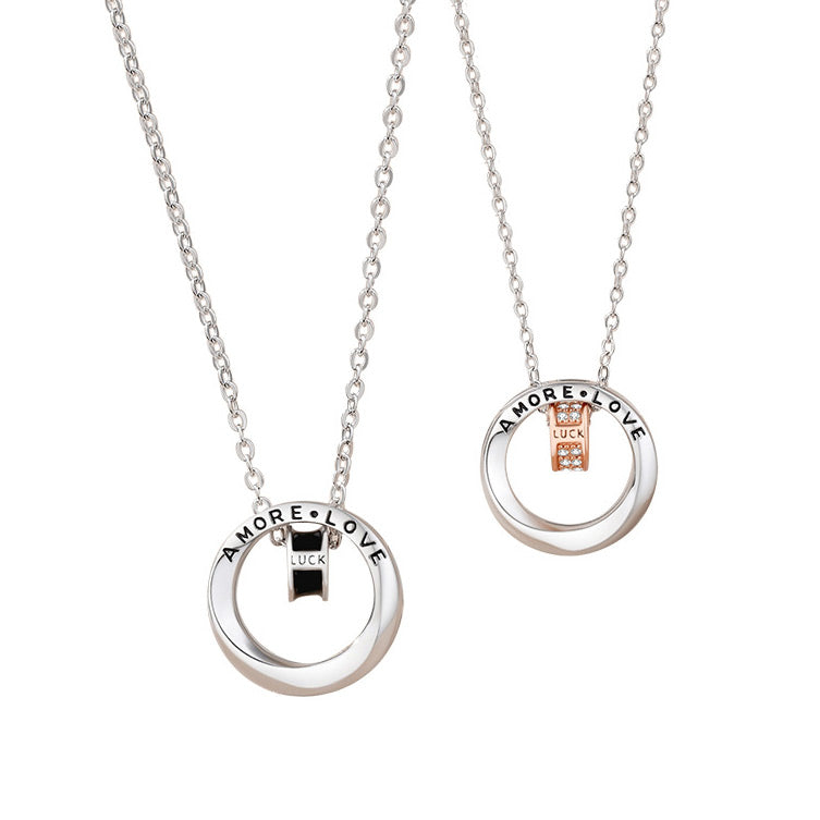 Mobius Circle Promise Necklaces Set for 2