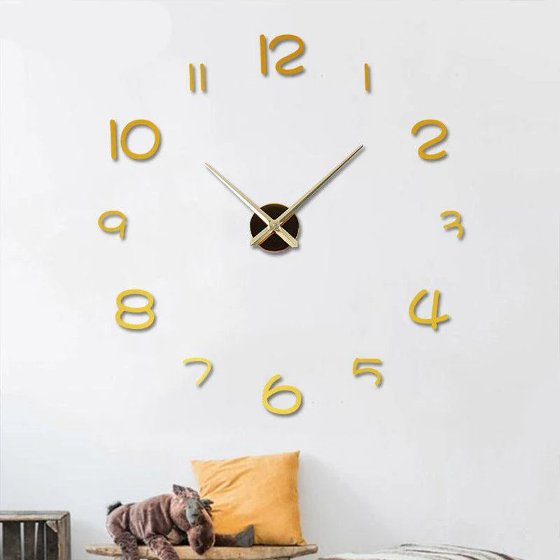 3D Sticker DIY Luminous Silent Wall Clock – Glow-in-the-Dark Custom Design