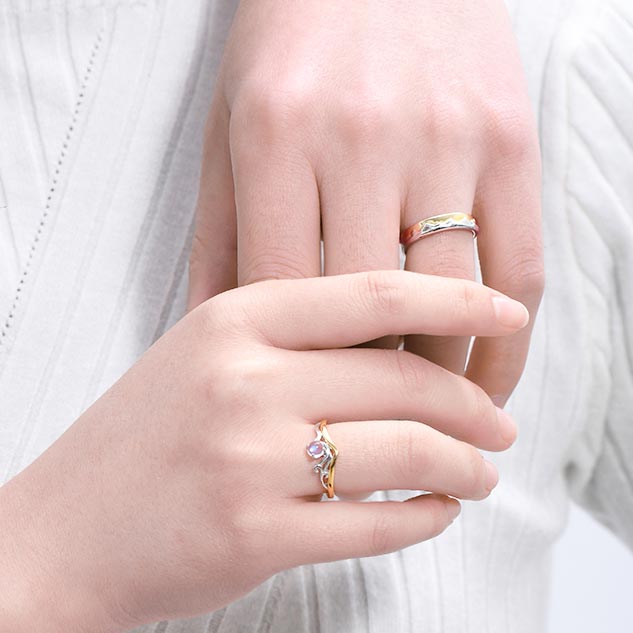 Mountain and Ocean Bff Rings Set for 2