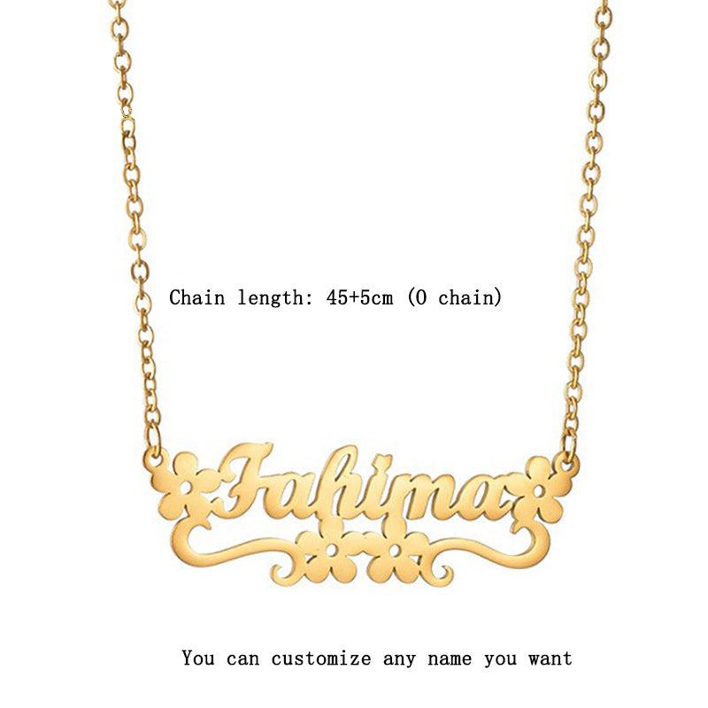 Cute Floral Personal Name Necklace
