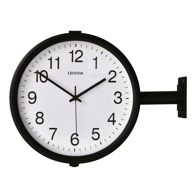 Double-Sided Station Wall Clock – Art Deco, Silent