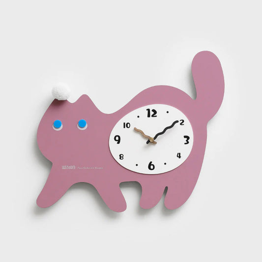 Gullei™ Cute Cat Silent Wall Clock for Kids Bedroom