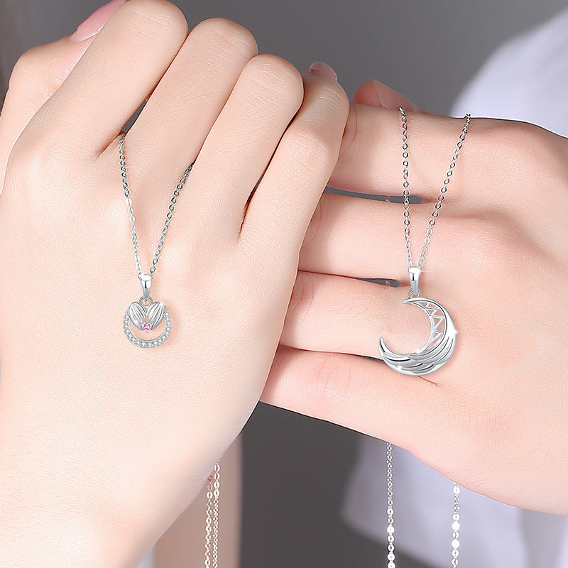 Sun and Moon Necklaces Set for Two - Sterling Silver