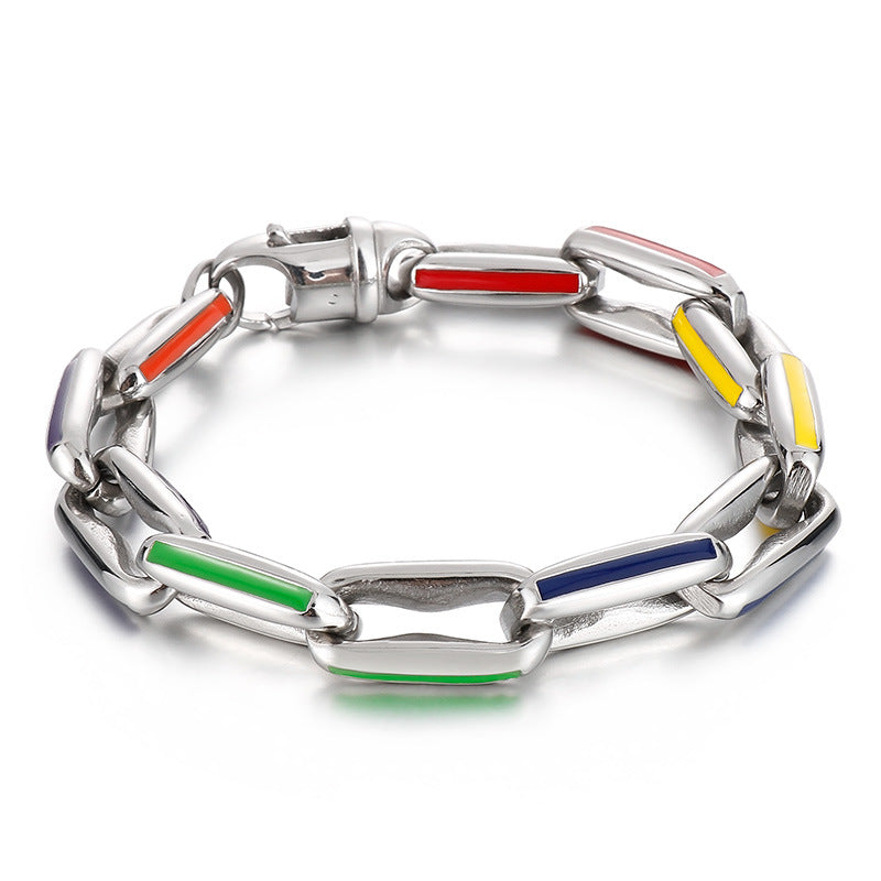 Custom Chunky Link Chain Mens Bracelet 22cm