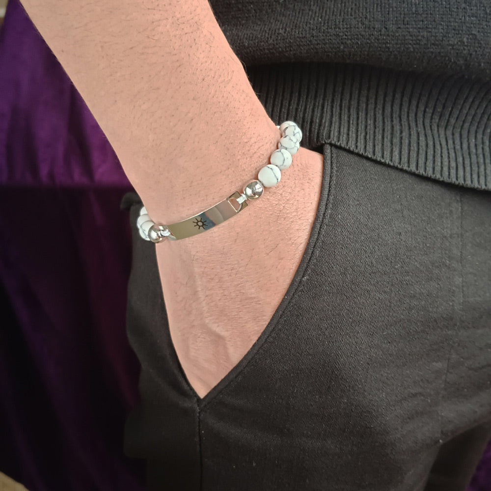 Engraved Bar and Disk Charm Promise Bracelets