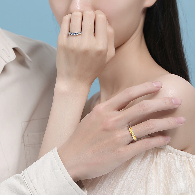 Sun & Moon Promise Rings - Adjustable Celestial Couple Set