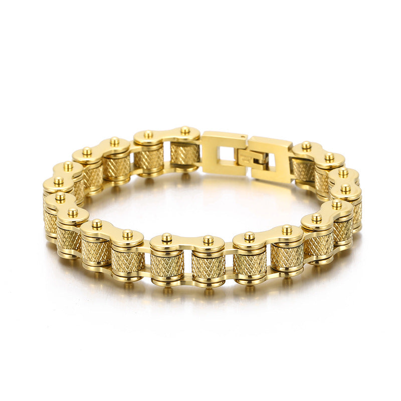 Custom Name Initials Bike Chain Bracelet for Men