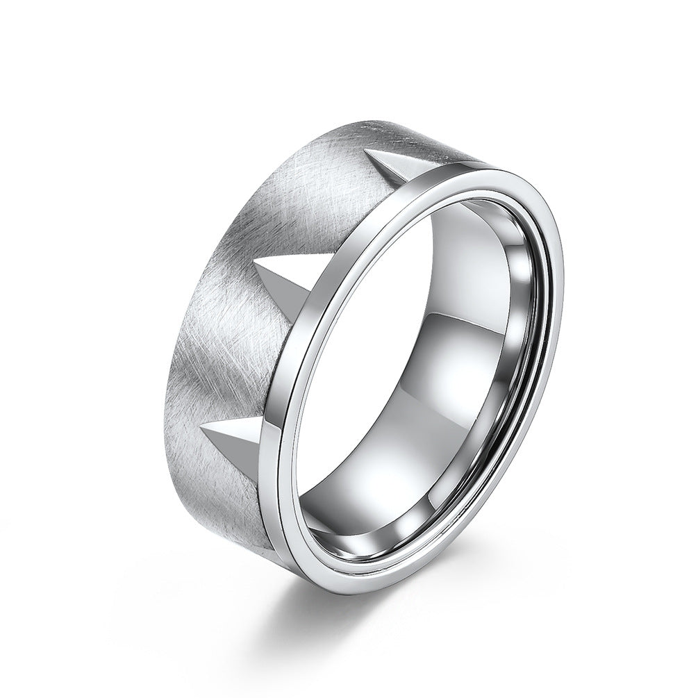 Engraved Mens Brushed Wedding Band 8mm