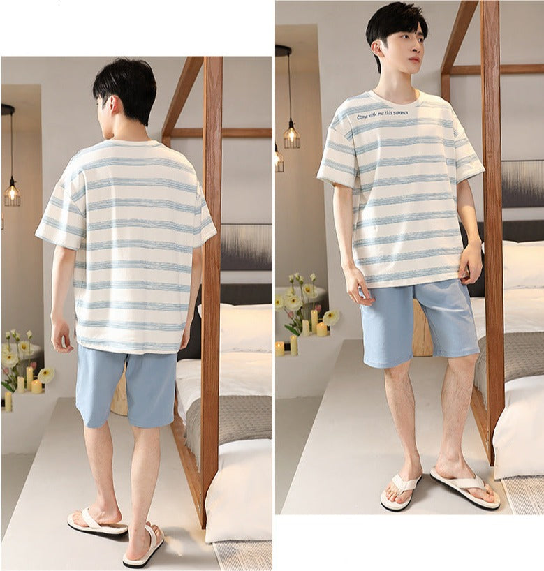 Matching Cute Summer Couples Pajamas Set 100% Cotton