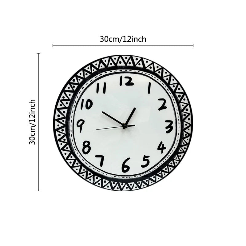 Hand Drawn Style Silent Wall Décor Clock