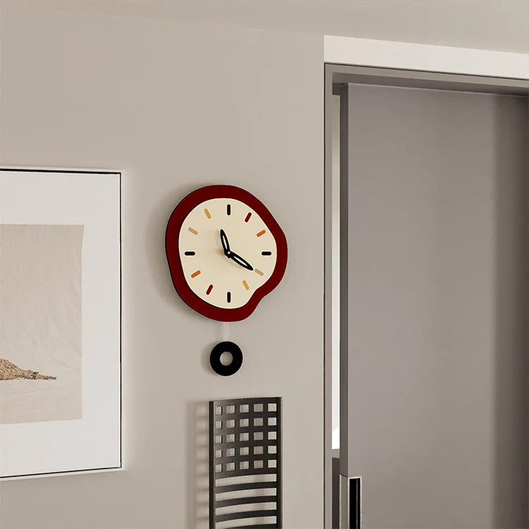 Unique Shaped Silent Pendulum Wall Clock — 33×35 cm (Acrylic)