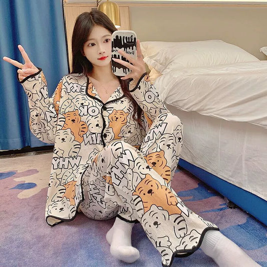 Animal Print Pajamas Set 100% Organic Cotton