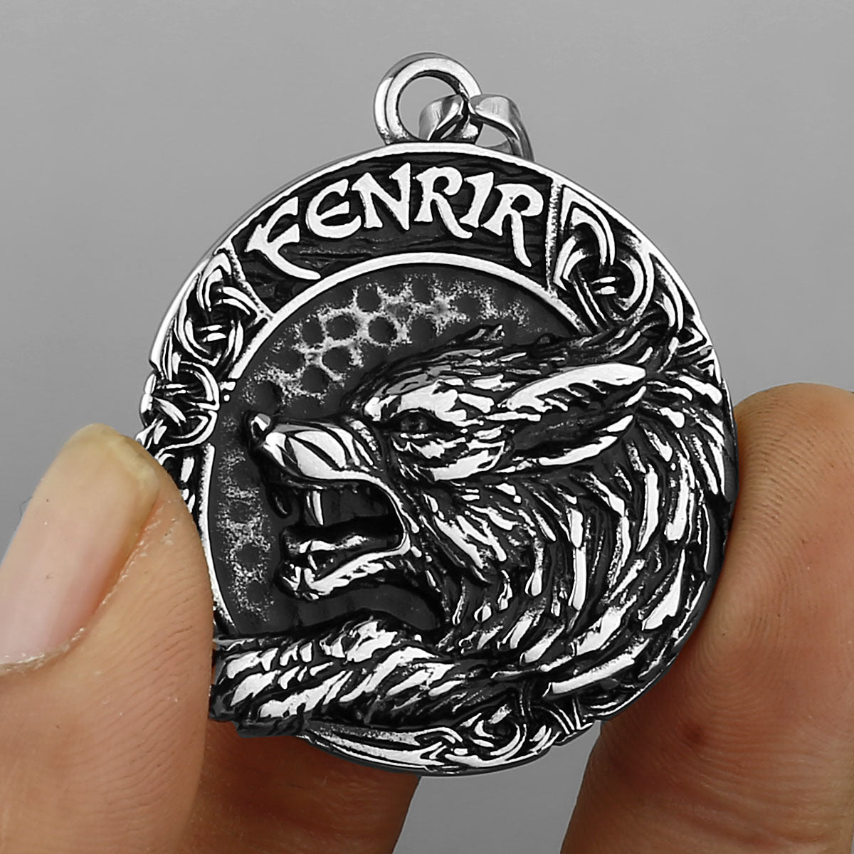 Mens Fenrir Wolf Style Thick Chain Necklace