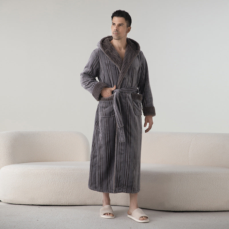 Thickened Flannel Winter Matching Robes Set