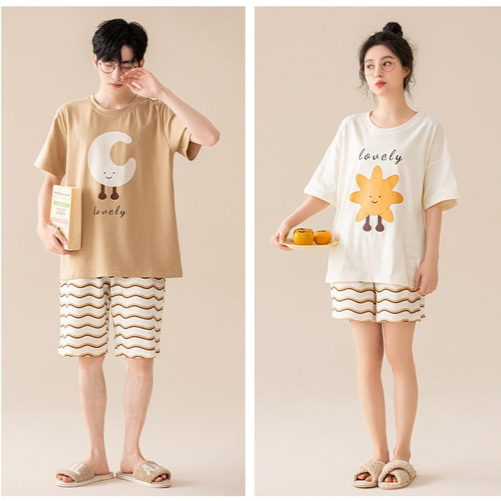 Matching Summer Pajamas for Men and Women 100% Cotton