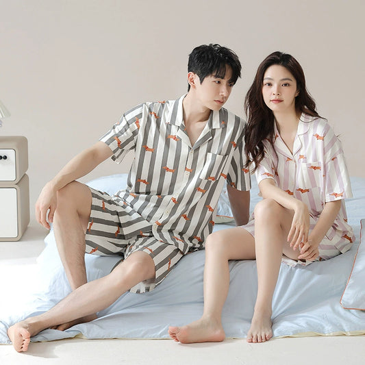 Gullei™ Dogs Print Pajamas Set Short-Sleeve 100% Cotton
