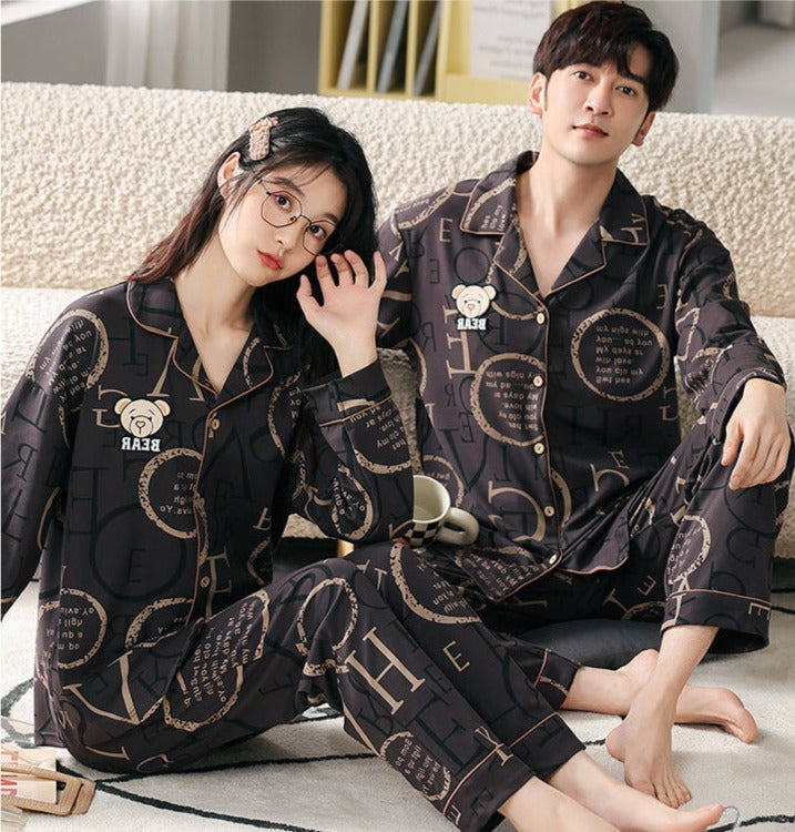 Bear Pure Cotton Pajamas Set for Couples