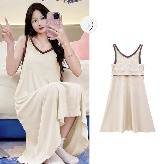 Sleeveless Nightdress with Breast Pad Organic Cotton