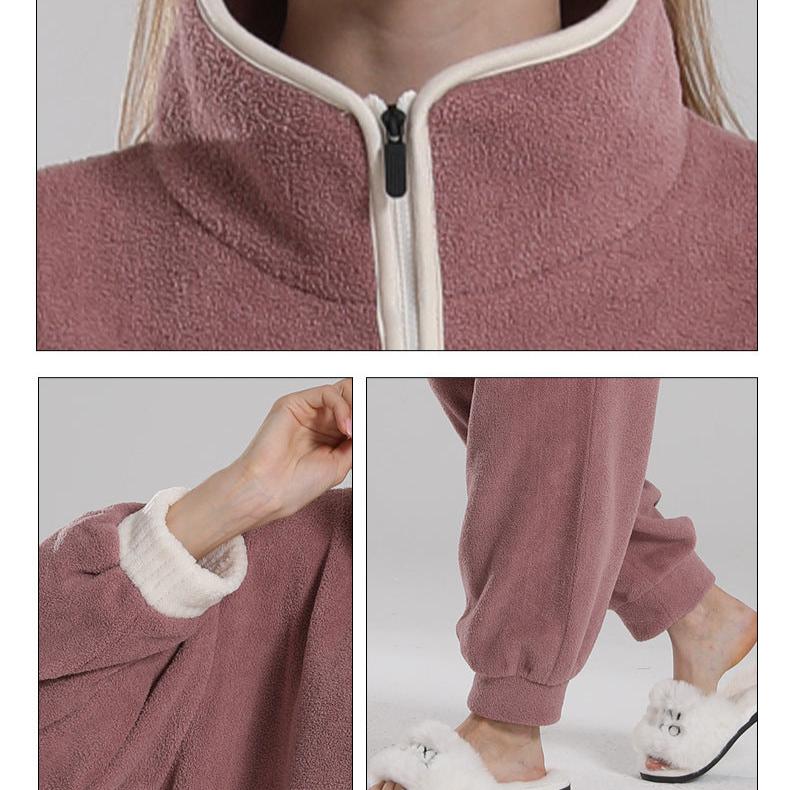 100% Thickened Polyester Winter Pajamas Set