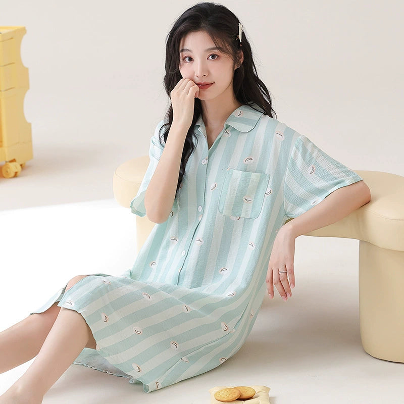 Gullei™ Long Shirt Nightwear Organic Cotton Summer