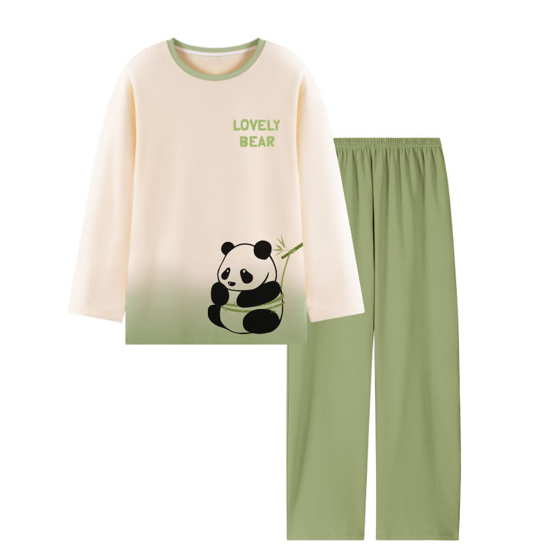 Long Sleeve Panda Design Pajamas Set 100% Cotton