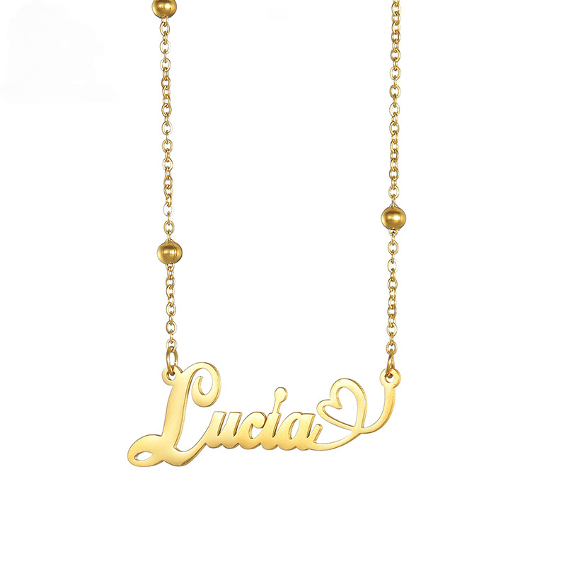 Heart Charm Personal Name Necklace