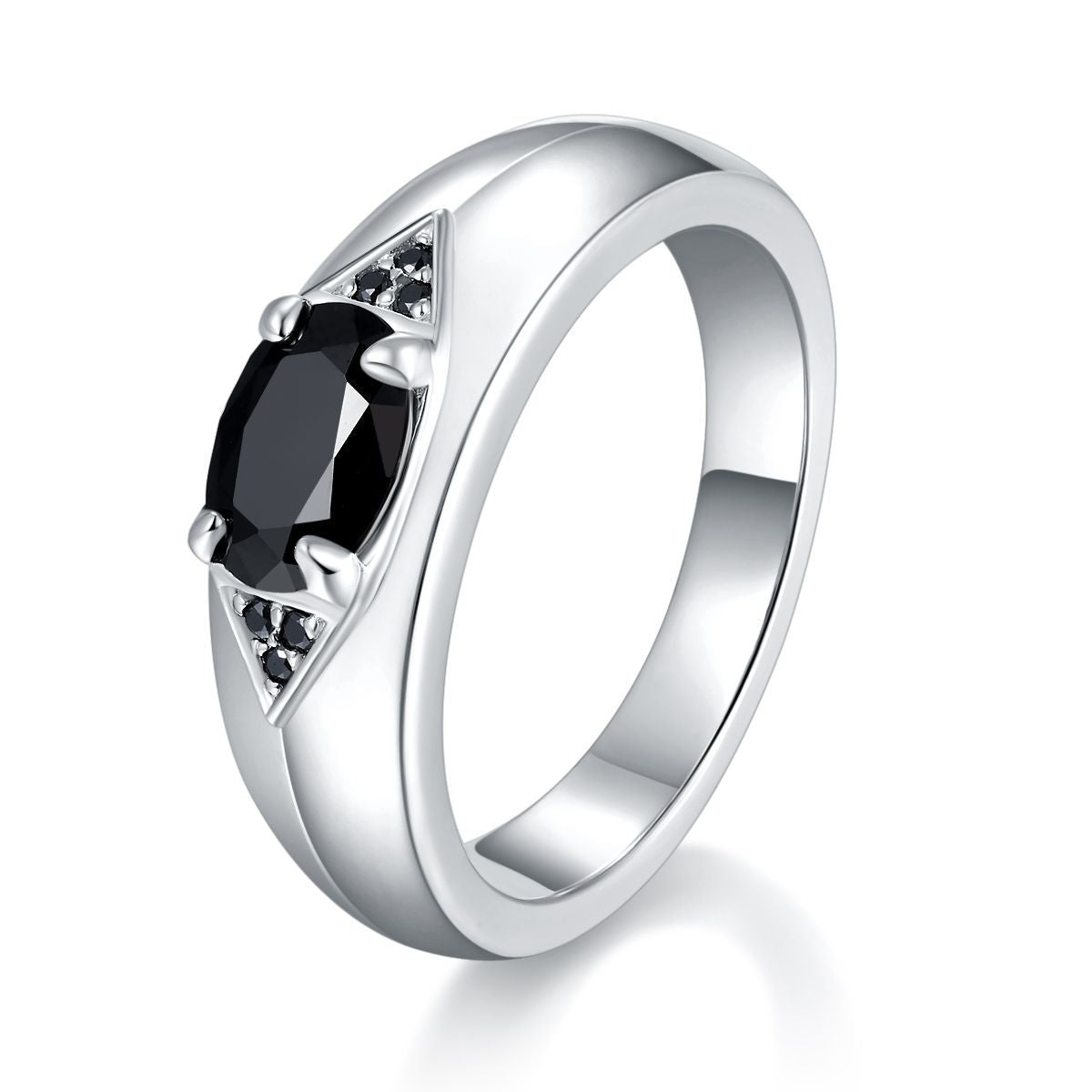 1 Carat Black Moissanite Eye of Horus Style Ring