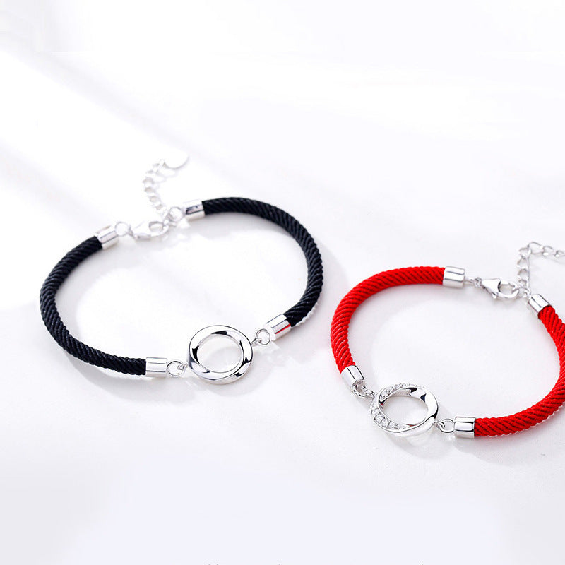 Engraved Sterling Silver Couple Bracelets Gift