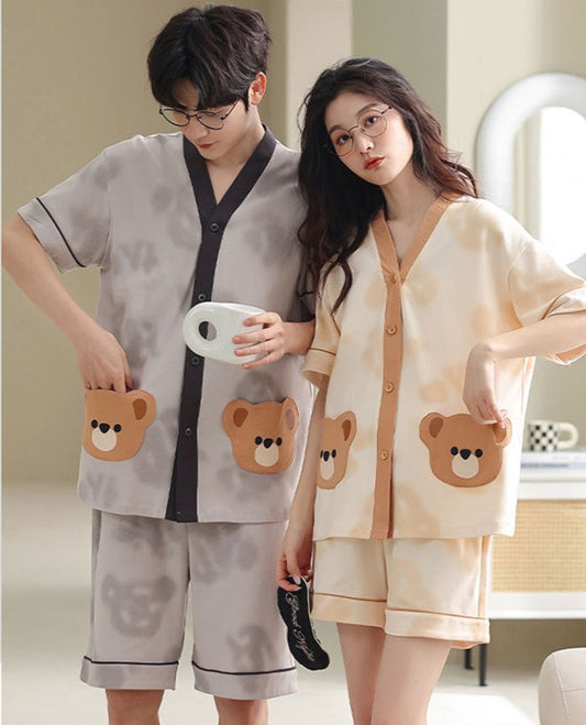 Bear Matching Family Summer Sleepwear 100% Cotton