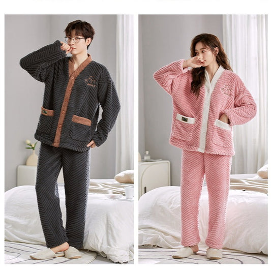 Matching Winter Nightwear Pajamas Set for Couples