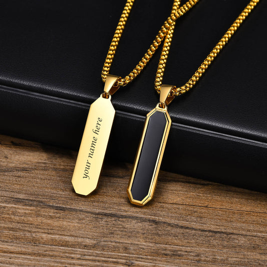 Gift for Him Name Engraved Pendant Necklace