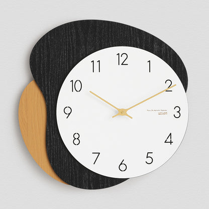 Modern Odd Shaped Analog Silent Clock Black