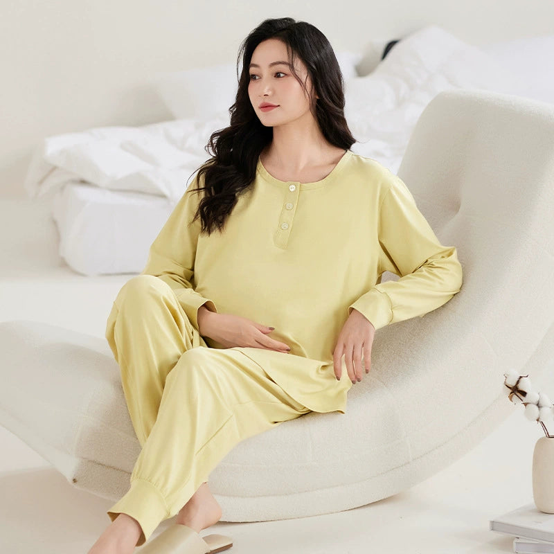 Gullei™ Cotton Maternity & Nursing Pajama Set with Built-in Bra