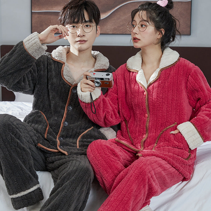 Matching Flannel Winter Sleepwear for Couples