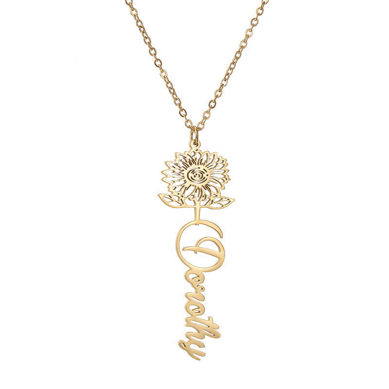 Gullei™ Sunflower Personal Name Necklace