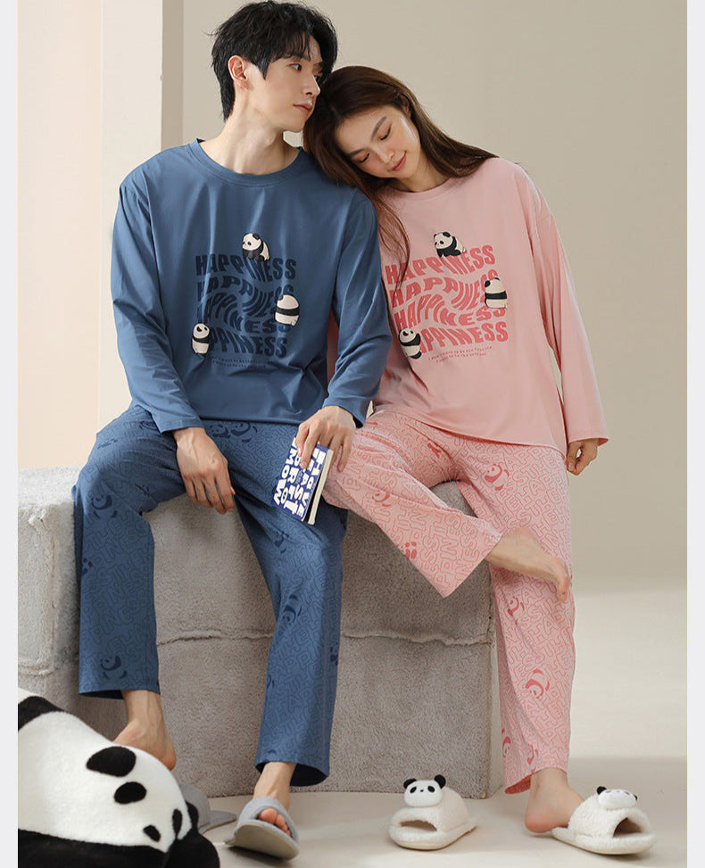 4-Piece Panda Asian Style PJs Set for Couples