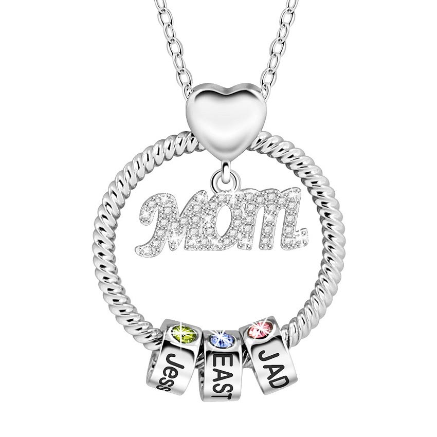 Kids Multiple Names Custom Birthstone Necklace