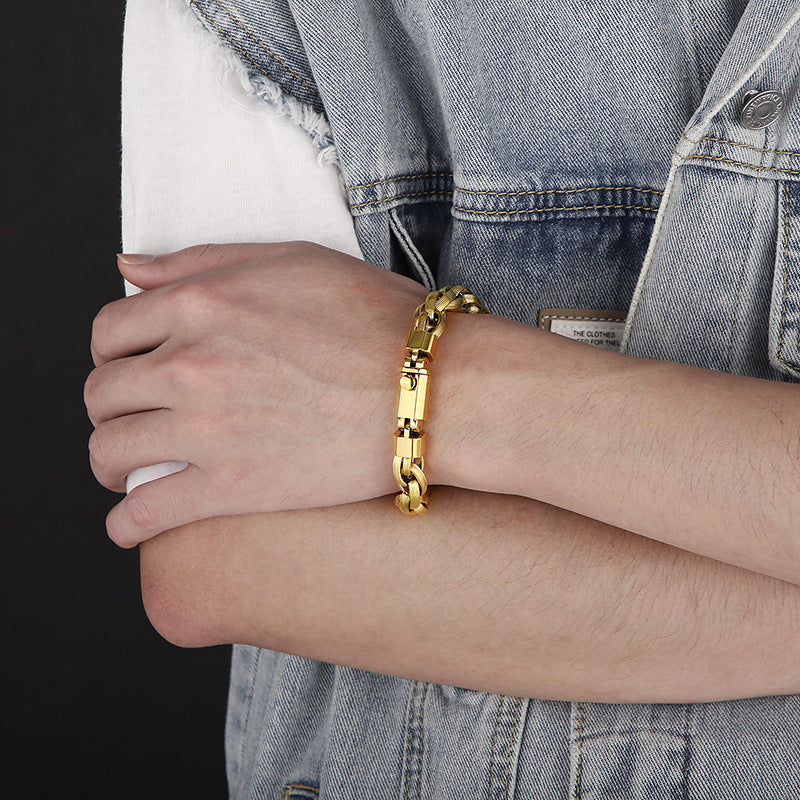 Custom Mens Hand Chain Bracelet 23.5cm