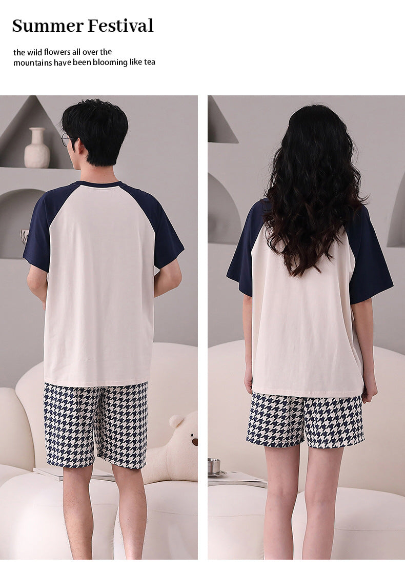 Matching Cotton Summer Sleepwear Set for Couples