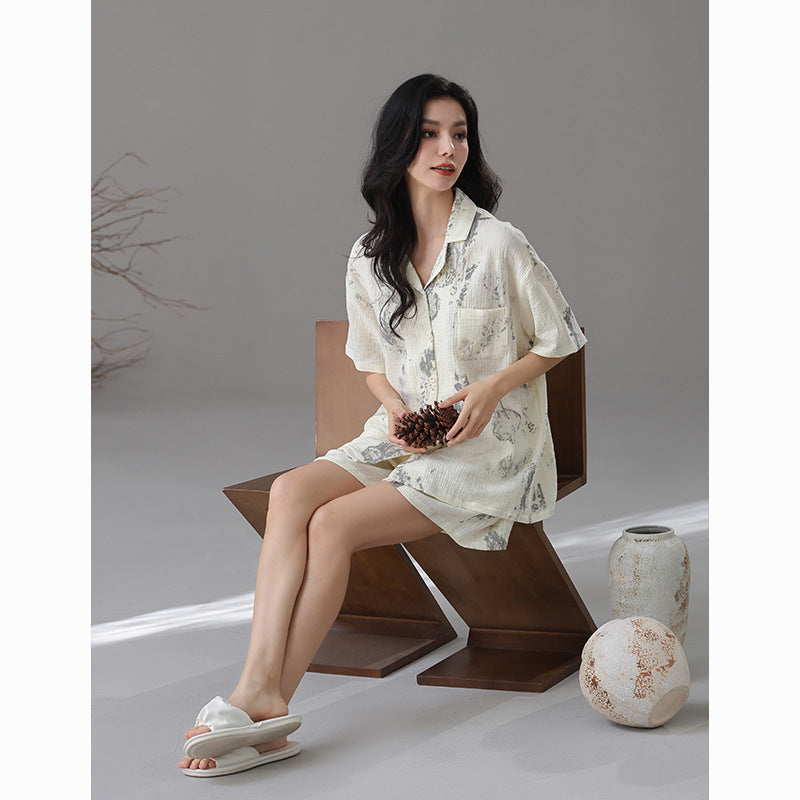 Dreamy Cloud Print Cotton Pajama Set for Couples