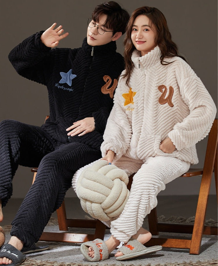 Matching Cozy Flannel Couples Pajamas Set