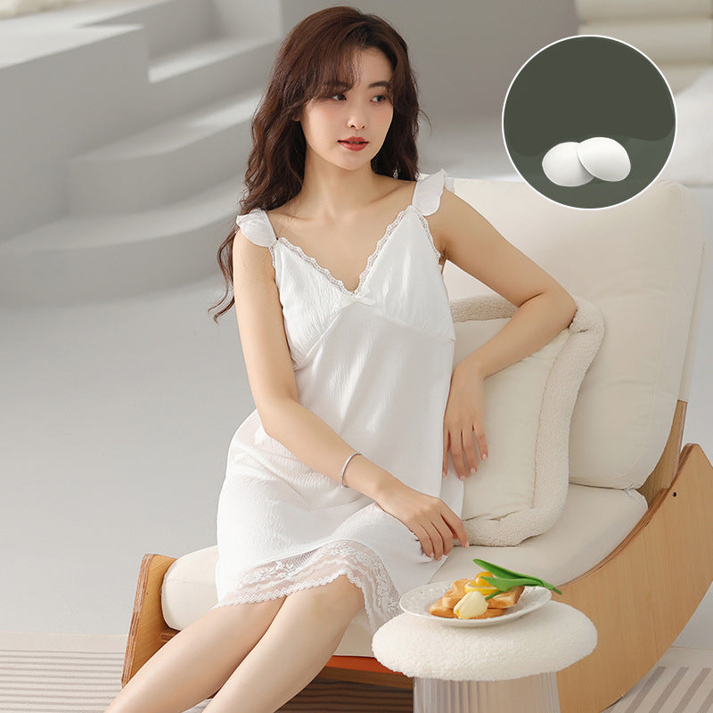 Pure Cotton Summer Nightwear with Padded Bra