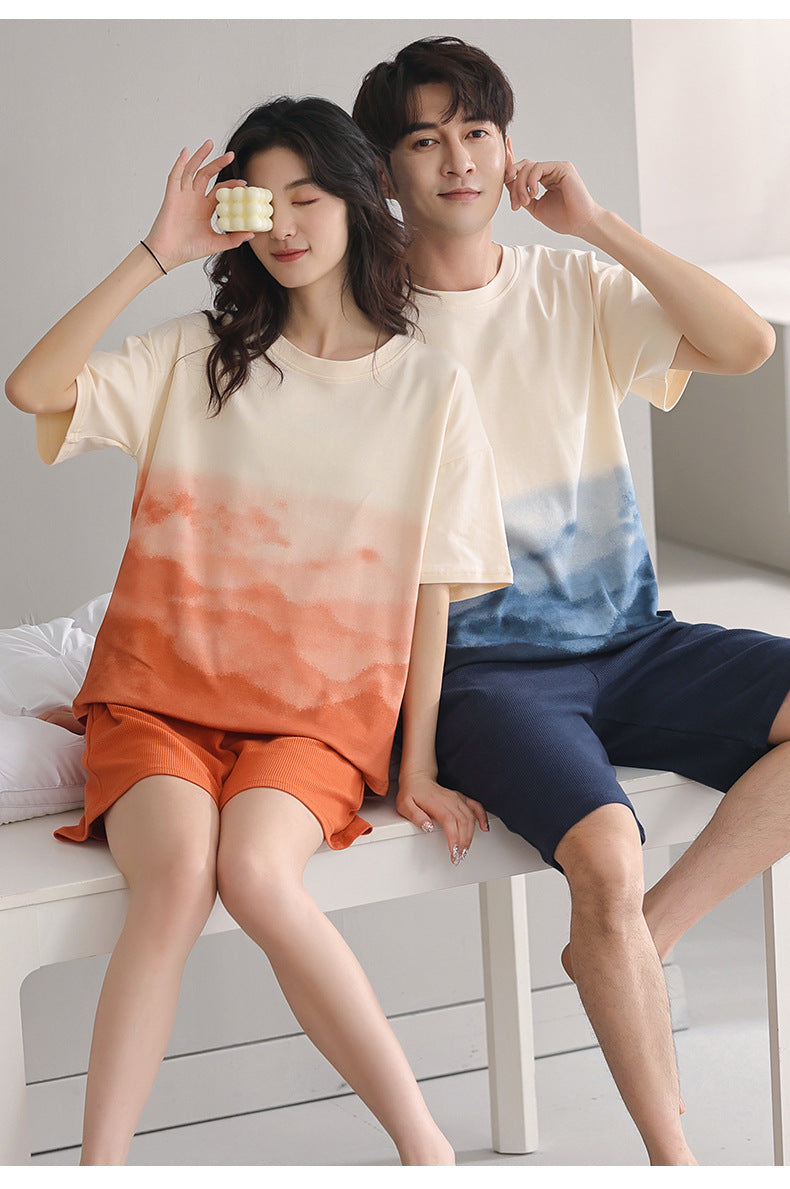 Pure Cotton Matching Pajamas Nightwear Set for Couples