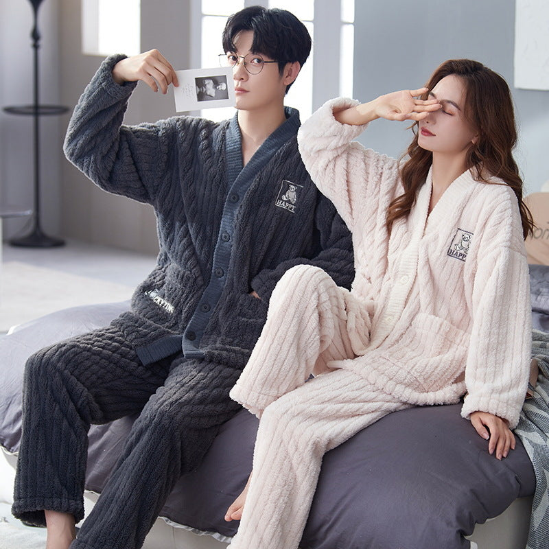 Matching Winter Nightwear Pajamas Set for Couples