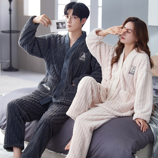 Matching Winter Nightwear Pajamas Set for Couples