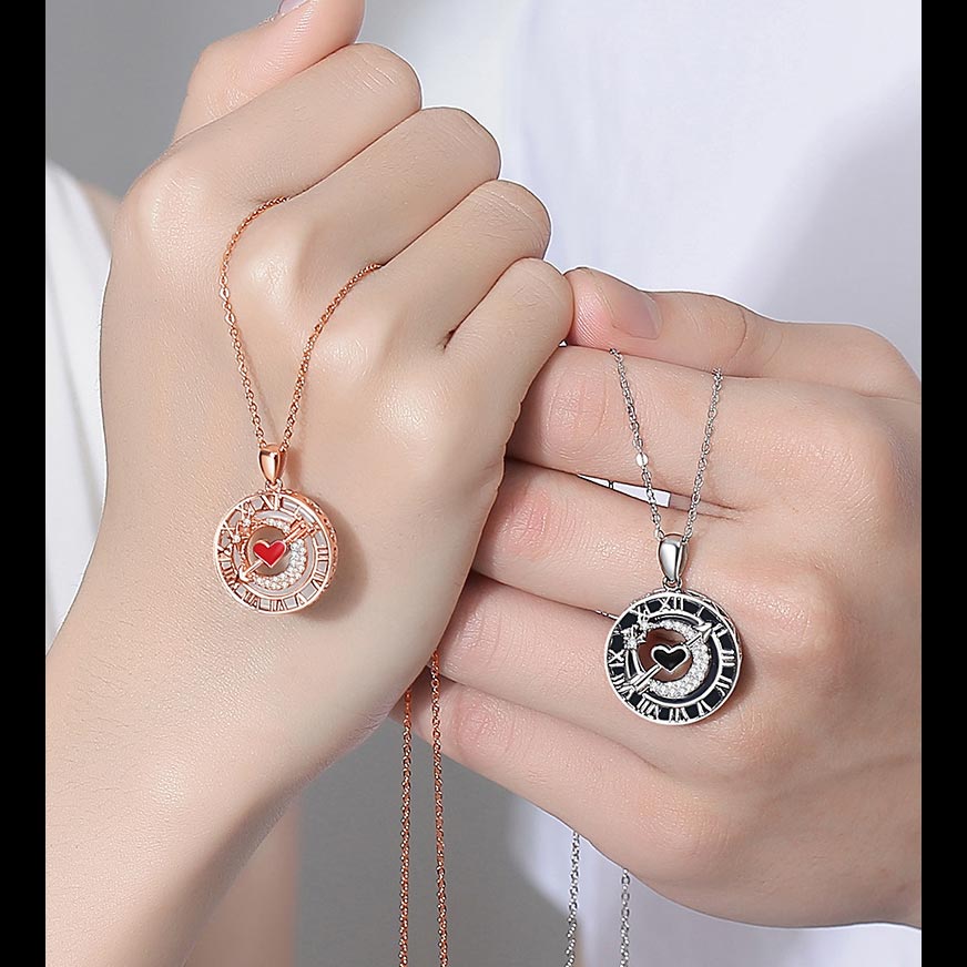 Matching Hearts Couple Necklaces Set for 2