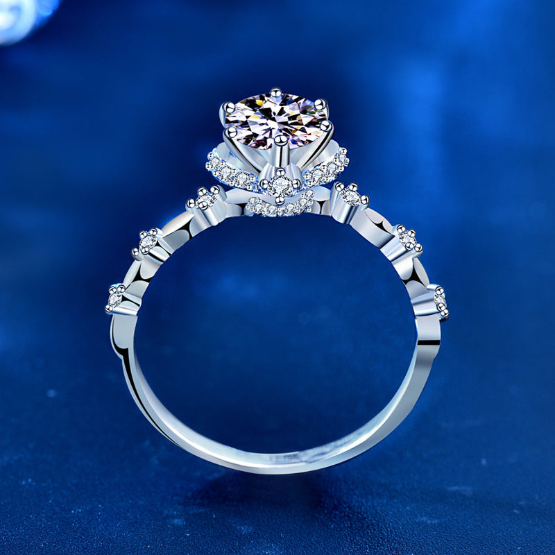 Engravable 1 Carat Moissanite Promise Ring for Her