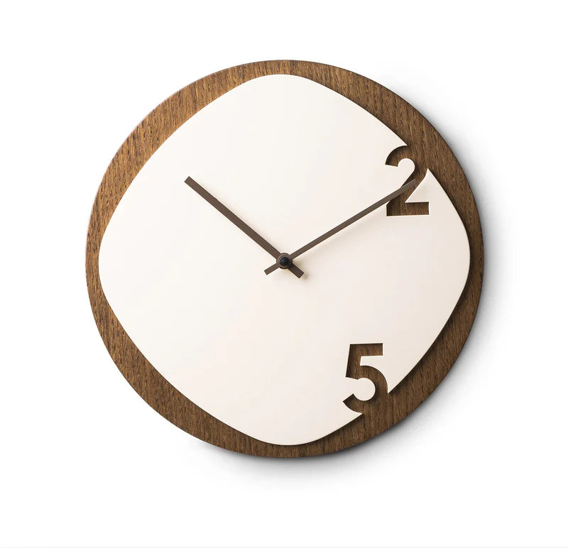 Minimalist Spanish-Style Wooden Wall Clock — 12" (Acrylic + Wood)